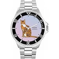 Ginger Bengal Cat Watch Ladies 38mm Case 3atm Water Resistant Custom Designed Quartz Movement Luxury Fashionable