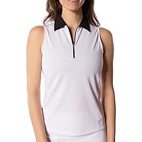 GOLFTINI Women's Sleeveless Golf Tennis Polo with Zipper UPF 30+ Active Shirt