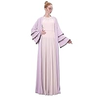 Three Layer Bell Sleeve Dress Women's Abaya Muslim Dubai Full Length Abaya