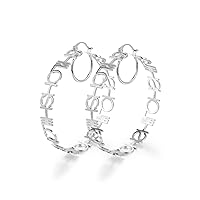 Name Earrings Personalized New Silver Hoop Name Earrings for Women Girls Fashion Jewelry Custom Earring Jewelry Gift for Women Girls