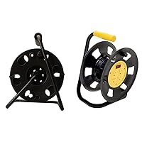 Woods Metal Extension Cord Reel Stand with Designers Edge 4-Outlet Extension Cord Storage Reel