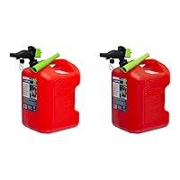 Scepter FSCG552 Fuel Container with Spill Proof SmartControl Spout with Bonus Funnel, Rear Handle Red Gas Can, 5 Gallon (Pack of 2)
