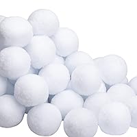 100 Pcs Fake Snowballs for Kids- 2.4 Inch Indoor Snowball Fight Balls- Artificial Snowballs for Indoor and Outdoor Snow Fight Christmas Tree Decorations