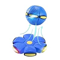 pet Toy Flying Saucer Ball Magic Ball Toy with Lights, Flying Saucer Toy Stomp Magic Ball, Magic Flying Saucer Ball, Children's Outdoor Stress Relief Ball Dog Toys(Blue)