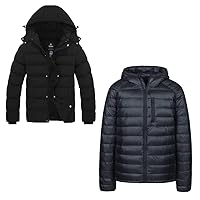 wantdo Men's Winter Thicken Cotton Coat X-Large Men's Packable Down Jacket Medium