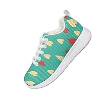 Children Sports Shoes Fashion Love Stickers Printed Shoes Round Head EVA Insole Loose Comfortable Soft Jogging Travel Sports Shoes Leisure Outdoor Sports
