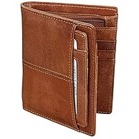 Wallet for Men Men's Leather Wallet RFID Anti-theft Brush Retro Unretentive European and American Style Oil Wax Wallet Leisure Travel Indispensable (Color : Brown, Size : S)
