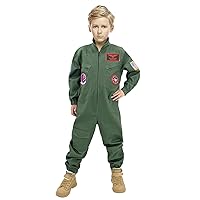 Fighter Pilot Costume Air Force Flight Suit Halloween Cosplay For Kids Boys