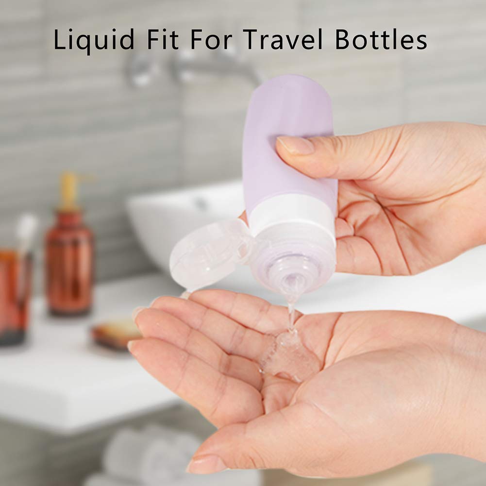 sincewo Travel Bottles Travel Containers TSA Approved Travel Size Toiletries Containers 3oz Leak Leakproof Silicone Travel Bottles for Shampoo Conditioner Lotion Face Body Wash (6 Pack)