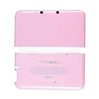 Pink Color 3DSXL Extra Housing Case Shells Top/Bottom Cover Plate 2 PCS Set Replacement, for Old Big 3DS XL/LL 3DSLL Handheld Consoles, US Edition Upper/Bottom Faceplate CoverPlate Set