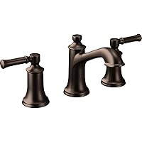 Moen Dartmoor Oil Rubbed Bronze Two-Handle Low Arc Bathroom Faucet, Valve Sold Separately, T6805ORB