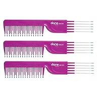 Diane Fromm Mebco Flipside Comb Steel Teeth Pink 3 Pieces DBC055