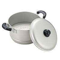 Pearl Metal H-2415 Two-Handled Pot, Steaming Pot, Multi-Use Pot, 9.4 inches (24 cm), Pot Lid Included, For Gas Stoves, Aluminum, New Serlet Wacoat Trading