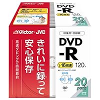 Victor DVD-R for Video 16x White Printerable, Pack of 20 [VD-R120PT20]