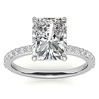 10K/14K/18K Solid White Gold Handmade Engagement Ring 1.0 CT Radiant Cut Moissanite Diamond Solitaire Wedding/Bridal Gift for Women/Her Gorgeous Rings