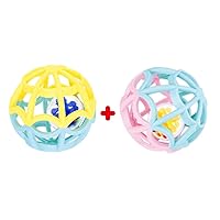 WEofferwhatYOUwant Play Ball Baby for Toddlers | 2 Outer Plus 2 Inner Balls | Rattles and Rolls for Double The Fun | Safe for Any Age