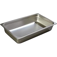 Carlisle FoodService Products Durapan Full-Size Steam Table Pan for Catering, Buffets, Restaurants, Stainless Steel, 4 Inches Deep, Silver, (Pack of 6)