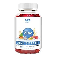 VitaGlobe Zinc Citrate 50mg Gummies - Supports Healthy Skin and Immune Booster, 96 Count (Pack of 2)