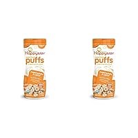 Organic Superfood Puffs Sweet Potato & Carrot, 2.1 Ounce Canister Organic Baby or Toddler Snacks, Crunchy Fruit & Veggie Snack, Choline to Support Brain & Eye Health (Pack of 2)