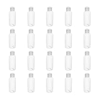 Othmro 20Pcs 60ml PE Plastic Lab Cylindrical Chemical Reagent Bottle, Small Mouth Laboratory Reagent Bottle, Sample Sealing Liquid Storage Container for Food Store Transparent