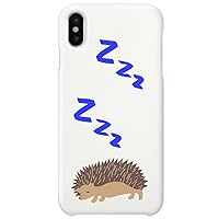 otas iPhone X Case Hard PC Cover White Case Sleeping Hedgehog 888-71779
