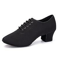 AOQUNFS Women Latin Ballroom Dance Shoes Lace-up Modern Salsa Practice Dance Shoes,Model LHD-NJB