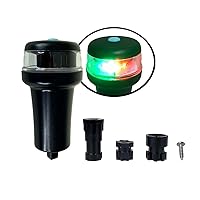 Pactrade Marine Black Housing Navigation Light LED 3 AA Battery Operated Green and Red with Adapter Inflatable Boat without Surface Mount Adhesive Base