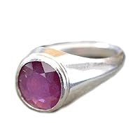 Choose Your Color Natural Gemstone Chakra Healing Ring Sterling Silver 5 Carat Handmade for Men Size 5-13