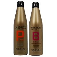 Salerm Cosmetics Protein Shampoo and Protein Balsam Conditioner Duo Set (18ounce and 17.3ounce)