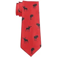Old Glory Moose Pattern Red and Black All Over Neck Tie