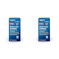Amazon Basic Care Back and Muscle Pain, Naproxen Sodium Tablets 220 mg, Pain Reliever and Fever Reducer, for Backache, Muscular Aches, Minor Arthritis Pain, Headache and More, 90 Count (Pack of 2)