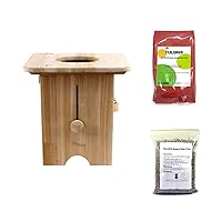 Wood Material Steam Seat Herbal Steamer Face & Underbody Health Steam Spa + with TULGIGS Steam Gown (Assorted Color) + Tulgigs Mugwort 500g (17Oz)
