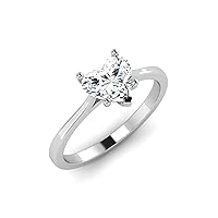 GEMHUB Couples Promise Ring White Gold 14k 1 CARAT Heart Shape Solitaire Diamond G VS1 Lab Created Size 4 5 50
