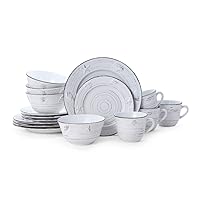 Pfaltzgraff Trellis Coastal 16-Piece Dinnerware Set, Service For 4, White