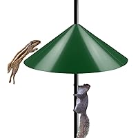 19 Inch Wide Squirrel Baffle for Bird Feeder Pole, Outside Pole Mount Stopper & Bird House Guard for Outdoor Shepherd’s Hook, Green, 1 Pack