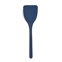 GreenPan Silicone Solid Turner Spatula, Flipping Cooking Kitchen Utensil, Flexible Rubber Nonstick Cookware, Rigid Steel Core, Heat-Resistant, Anti-Slip Handle, BPA-Free, Dishwasher Safe, Blue