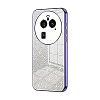 Phone Case Compatible with OPPO Find X6 Pro Case,Clear Glitter Electroplating Hybrid Protective Phone Cover,Slim Transparent Anti-Scratch Shock Absorption TPU Bumper Case Compatible with Find X6 Pro (