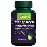 Natrition Mangosteen Whole Fruit Powder Capsules, antioxidants, Support Immune, Detox and Metabolism, 100% Natural Multivitamin, Non-GMO, 90 Capsules