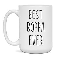 Best Boppa Ever Ceramic Coffee Mug for Men, 15-Ounce White