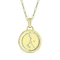 Ava Jewels Gold Plated Silver Gemstone Zodiac Constellation Necklace