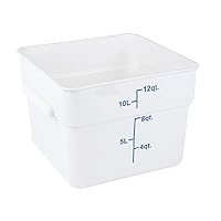 Restaurantware - Met Lux 12 Quart Food Storage Container, 1 White Storage Container - Lids Sold Separately, Blue Volume Markers, Dishwashable Container, Side Handles, For Storing Foods