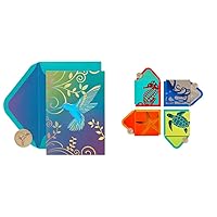 Papyrus Blank Cards with Envelopes, Hummingbird (12-Count) and Sea Life (20-Count)