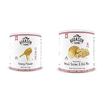 Augason Farms Honey Powder 3 lbs & Honey White Bread Scone & Roll Mix Emergency Food Storage #10 Can