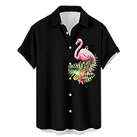 Deer Lady Mens St Patricks Day Shirt Funny Hat Retro Print Hawaiian Shirts Short Sleeve Casual Button Down Shirt Funny Shirts