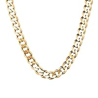 Savlano 14K Gold Plated 925 Sterling Silver 10.0mm Italian Solid Curb Cuban Link Chain Necklace For Men & Women - Made in Italy Comes Gift Box