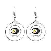 Traditional Japanese Local Maki Sushi Earrings Dangle Hoop Jewelry Drop Circle