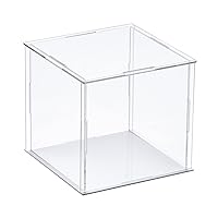 MECCANIXITY Clear Display Case, Acrylic Box Assemble Transparent Dustproof Box Showcase 3.9x3.9x3.9inch for Collectibles, Crafts