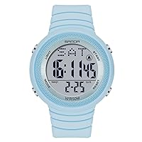 Unisex Outdoor Sport Watches Simple Silica Gel Soft Band Large Dial LED Alarm Stopwatch Multifunction Waterproof Men's Women Digital Watch