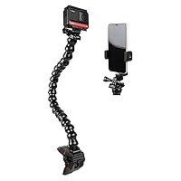 Pellking Jaws Flex Clamp Smartphone Mount with Adjustable Gooseneck（19 Sections） Compatible with iPhone Samsung,and GoPro Hero 10,9,8,7,6,5,4, 3+, 2, 1, DJI Osmo Action Akaso Camera Mounts