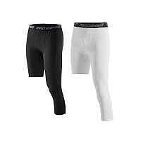 BaronHong Basketball Single Leg Tight Sports Trousers 3/4 Single Leg Compression Pants Sporty Base Layer Underwear